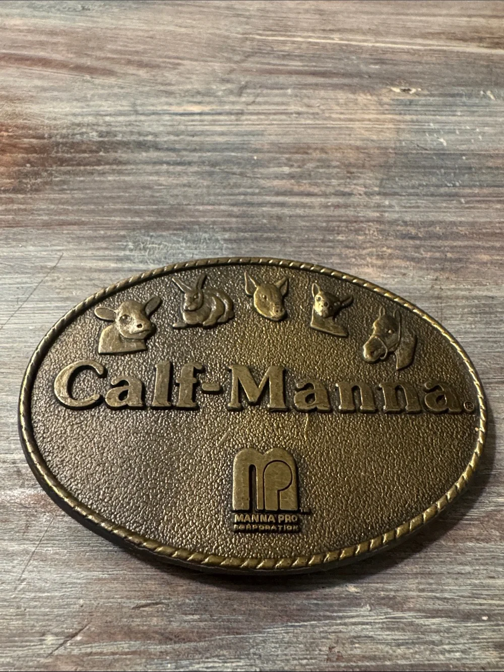 Brass Vintage Calf-Manna collectible Belt Buckle